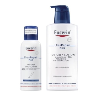 Eucerin UreaRepair PLUS Voetschuim 10% Urea 150ml en Bodylotion 10% Urea 400ml Routine Kit